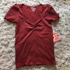Burgundy top